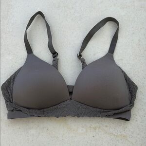 Aerie gray Lace Trim wireless Bra